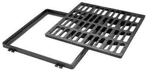GRILLE FONTE PLATE  30X30CM  C250 NORME CE EN 124.2